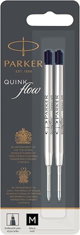 Parker Ballpoint Pen Refills Medium Point Black QUINKflow Ink 2 Count view 8