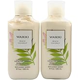 Bath and Body Works Super Smooth Body Lotion Sets Gift For Women 8 Oz -2 Pack (Waikiki Beach Coconut)