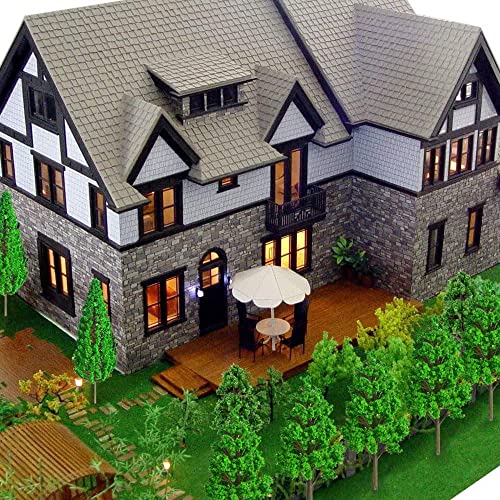 KOWVOWZ 55pcs Mini Model Trees for Train Scenery - Mixed Miniature Artificial Wargame Trees for Railroad Diorama Supplies and Landscape, Black
