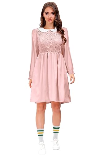 pink peter pan collar dress amazon Amazon.com: SMILING PINKER Girls Dresses Ruffle Peter Pan Collar Sweater Long Sleeve Knit Pleated Dress (Pink,3-4 Years): Clothing, Shoes & Jewelry