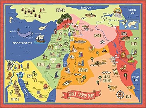 Bible Story Map Poster Laminated 18 X 24 For Classroom Christian Learning Homeschool Christian History Art For Home Church Or Sunday Bible School Old Testament Decorations Amazon Com Books