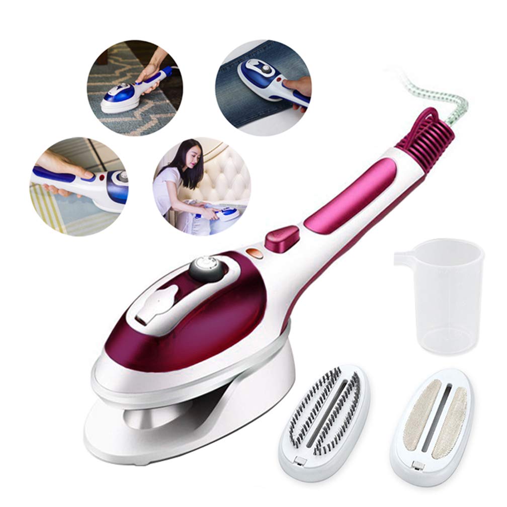 KYLINUP Handheld Electric Iron, Multifunctional Travel Clothes Steamer Ceramic Steam Brush, for Vertical and Flat Ironing Garment Steamer,Red
