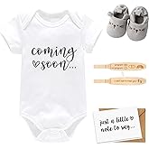 Surprise Announcement Gift Box for Grandparents, Dad, Family - Baby Coming Soon Wooden Box With Onesie, Slippers, Reveal Card