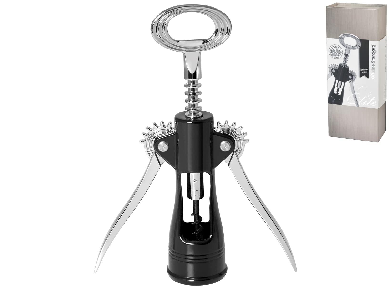 Officine Standard Elite Lid Lifter 2 Levers, Steel, Black, 9 x 5 x 2.5 cm