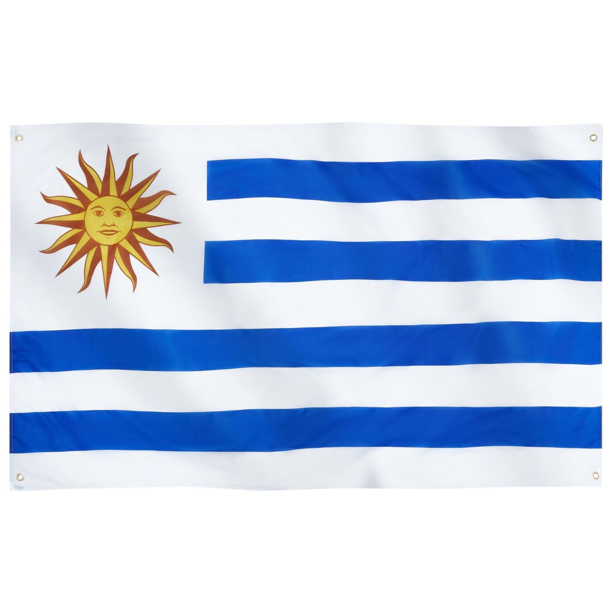 Runesol Uruguay Flag, 91x152cm, 3ft x 5ft, 4 Grommets, Eyelet In Every Corner, Uruguayan Flag, República Oriental Del Uruguay, Premium Flags, Inside, Outside, Labour Day — image 1