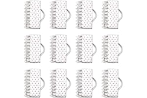 Craftdady 100Pcs Silver Ribbon Ends 10x7mm Bookmark Pinch Crimp Clamp Cord End Fastener Clasps with 2mm Loop for Leather Suede Jewelry Making