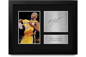 HWC Trading Kobe Bryant Los Angeles LA Lakers Gifts USL Framed Printed Signed Autograph Picture for Basketball Memorabilia Fans - US Letter Size