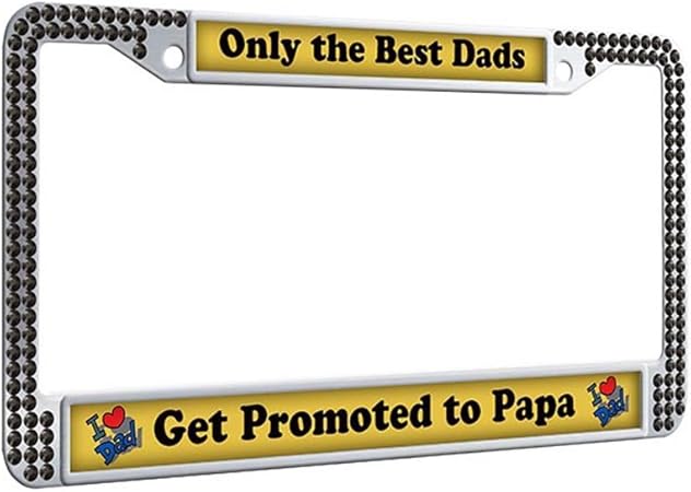 Amazon Frameproのみthe Best Dads Getに昇格papa Unbreakableライセンスプレート フレームダイヤモンドカスタム車ライセンスプレートカバー自動車車タグフレームwith Screw Caps ブラック Hhh Y ナンバーカバー ホルダー 車 バイク