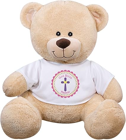 Amazon.com: GiftsForYouNow God Bless - oso de peluche personalizado, diseño de oso de peluche: Toys \u0026 Games