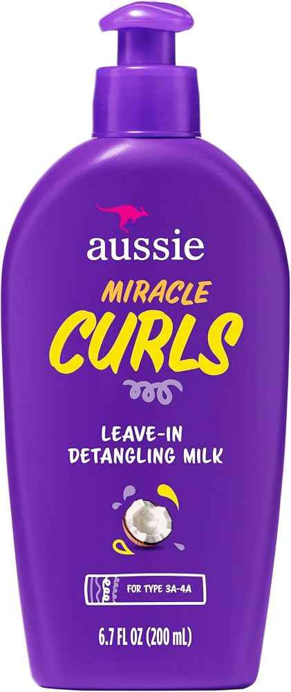 Aussie Miracle Curls with Coconut Oil, Paraben Free Detangling Milk Treatment, 6.7 fl oz