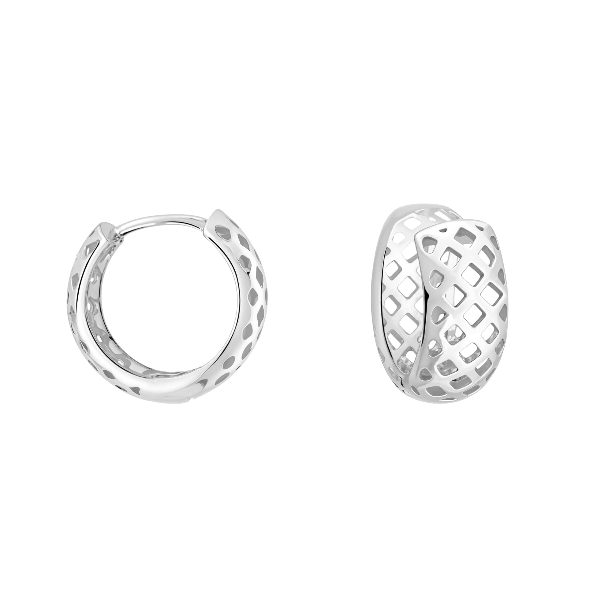 SOFIA MILANI - Women's Earrings 925 Silver - Grid Creole - E0863