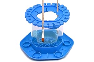 BONPUR Acrylic Paint Brush Cleaner Rinse Cup, Watercolor Brush Cleaner, Paint Brush Holder for Artist Kids, Paint Brush Storage Water Cup for Fine Art, Studio and Classroom (Blue)