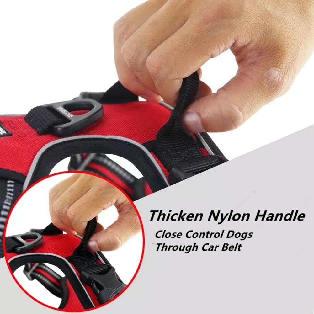 Louvra Dog Harness Large No Pull Reflective Soft Padded Pet Harness Dog with Handle Heavy Duty Anti Pull Front and Back D-Rings Non Pull Harness for Training Walking(L,Red) - Image 5