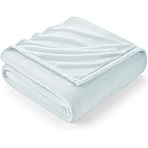Hansleep Fleece Ice Blue Twin Blanket, Super Soft Flannel Fuzzy Plush Cozy Blanket for All Seasons, Ice Blue, Twin 60x80 Inches