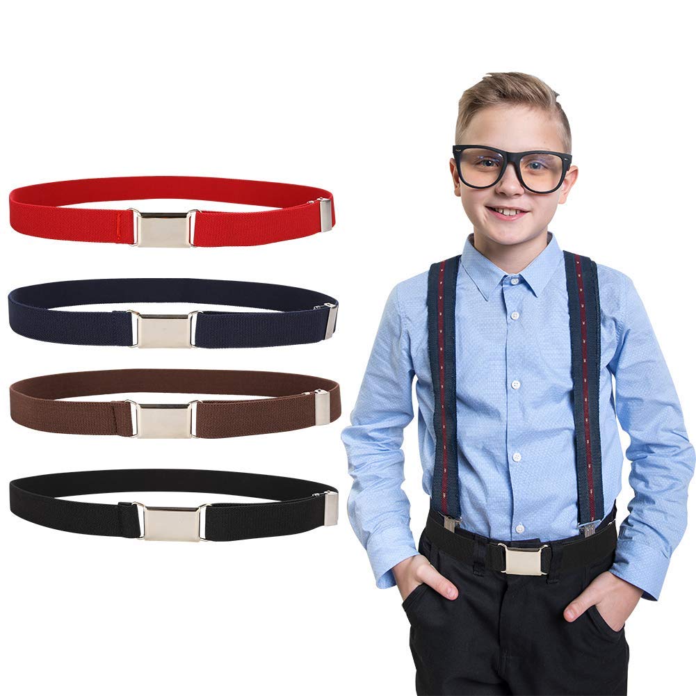 Buy Chenkaiyang 4PCS Kids Boys Adjustable Belt Big Elastic Stretch Belt with Easy Buckle for