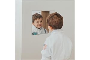 quegau Kids Mirror Shatterproof Acrylic Mirror Plexiglass Mirror Tiles (about 8''x8''x 1PCS),Adhesive Unbreakable Acrylic for Bedroom Baby Mirror,Door, Kids Room,Workout Mirrors for Home Gym Wall