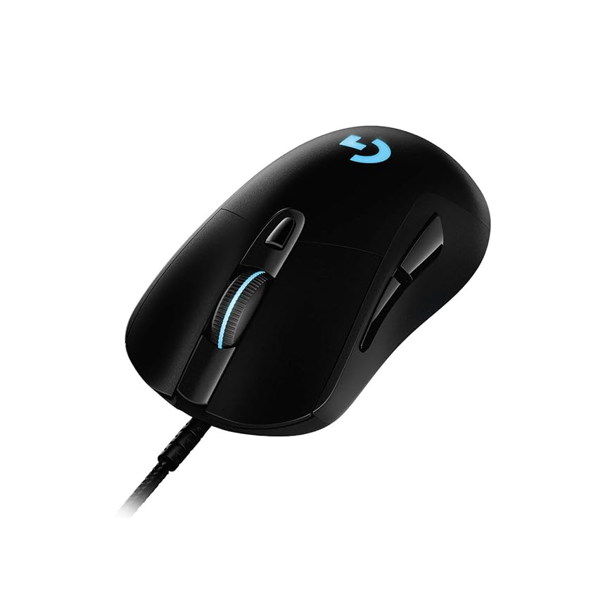Logitech G403 Mouse Gaming, Sensore HERO 25K, LIGHTSYNC RGB, Leggero 87 g + 10 g Opzionale, Cavo Intrecciato, 25.600 DPI, Impugnature Laterali in Gomma, PC/Mac - Nero