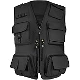 TWENPHYO Mens Lightweight Safari Travel Fishing Photography Outdoor Work Cargo Vest with Pockets