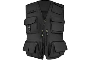TWENPHYO Mens Lightweight Safari Travel Fishing Photography Outdoor Work Cargo Vest with Pockets