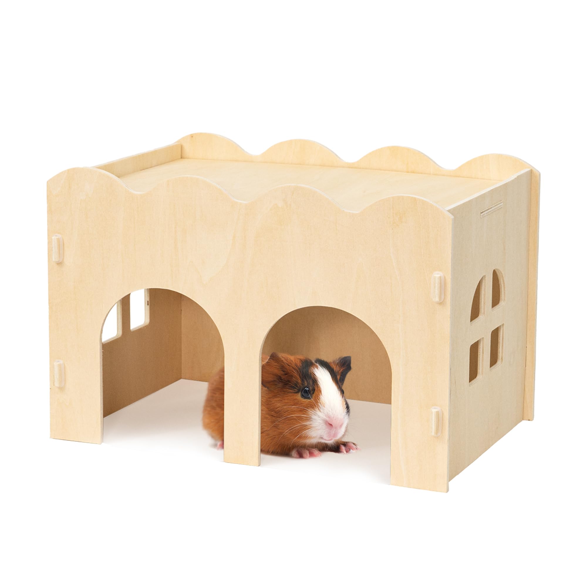 Photo 1 of Bifeaw Guinea Pig Hideout, Natural Wooden Chew Proof Hideaway Hut for Small Pets (Guinea Pig)