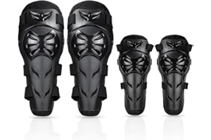 Gute Knee Pads Elbow Pads 4Pcs - 2 in 1 Protective Elbow Guard/Knee and Shin Guards, Motorcycle Gear Set with Adjustable Knee Cap Pads Protector for Motocross ATV Skating