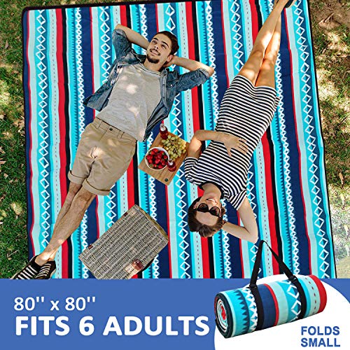 Mumu Sugar Outdoor Picnic Blanket,Extra Large Picnic Blanket 80"x80