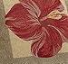 Brentwood Panama Jacquard Chenille 18-by-18-inch Knife Edge Decorative Pillow, Red Hibiscus