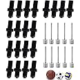 SquEqu 30 Pack Basketball Pump Needles Air Inflation Needle Adapter Inflating Valve Nozzle Kit Replacement for Football Soccer Sports Ball Volleyball Rugby Matchball Leak Repair