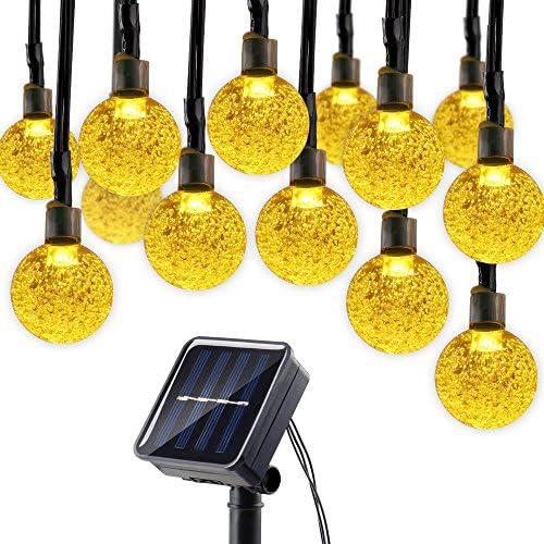 Lumitify Globe Solar Christmas String Lights, 19.7ft 30 LED Fairy Crystal Ball Lights, Outdoor Decorative Solar Lights for Home, Garden, Patio, Lawn, Party and Holiday(Warm White)