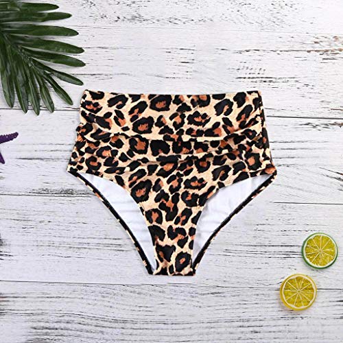 HJuyYuah Women High Waisted Bikini Swim Pants Shorts Bottom Swimsuit Swimwear Bathing Brown