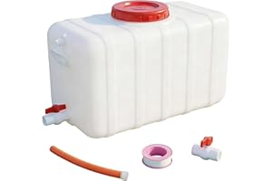 Noliven Water Storage Tank, 45L Portable Plastic Water Container with Spigot and Hose, Plastic Water Supply Equipment Suitabl