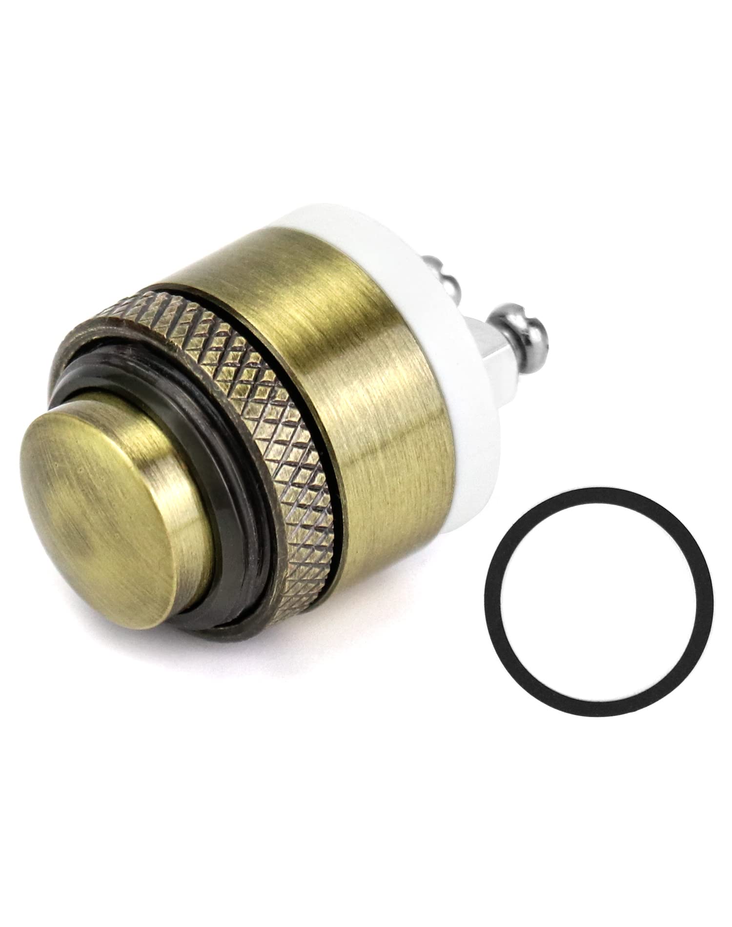 QWORK® 16mm Brass Door Bell Switch, Momentary Push Button 12V/24V/36V DC 2A ON Off Waterproof Push Button for 16mm Mounting Hole