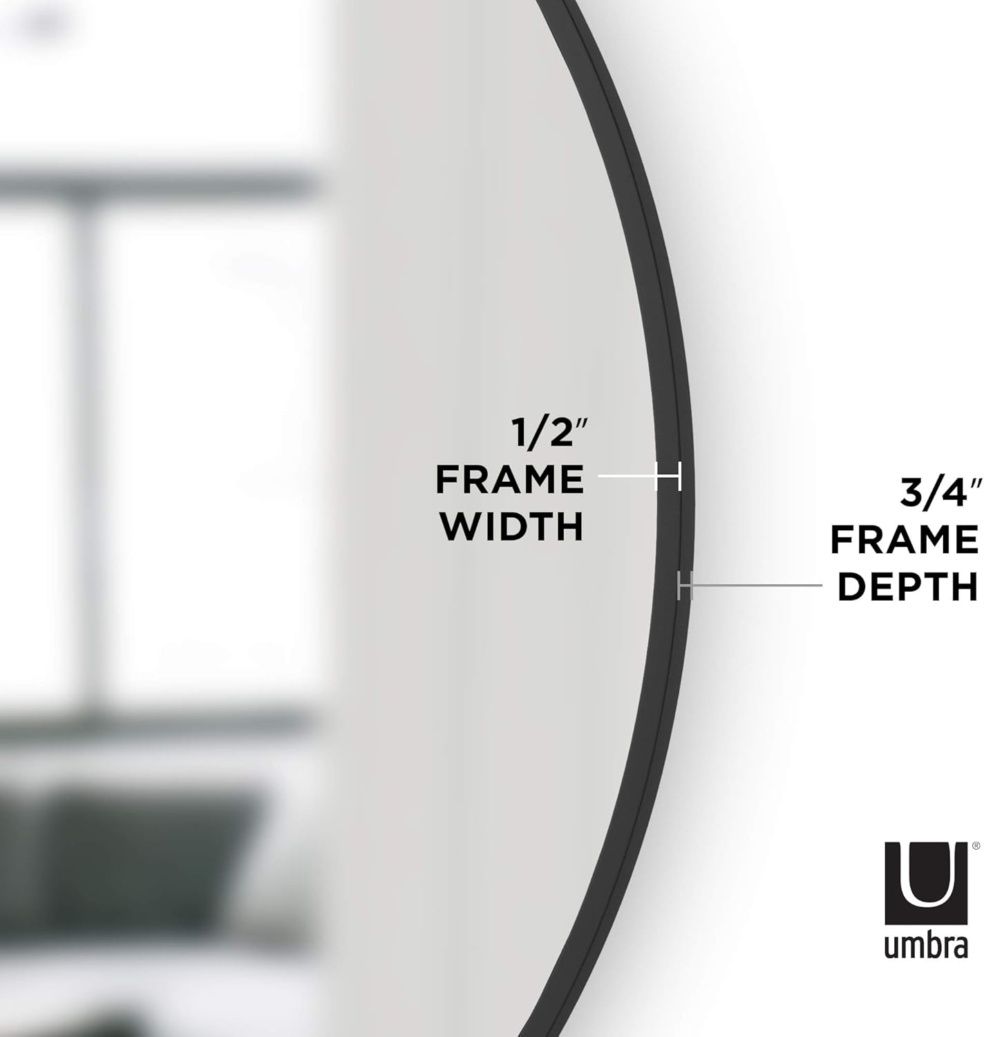 Umbra 358370-040 Hub Wall Mirror With Rubber Frame - 37-Inch Round Wall Mirror for Entryways, Washrooms, Living Rooms and More, Doubles as Modern Wall Art, Black: Home & Kitchen