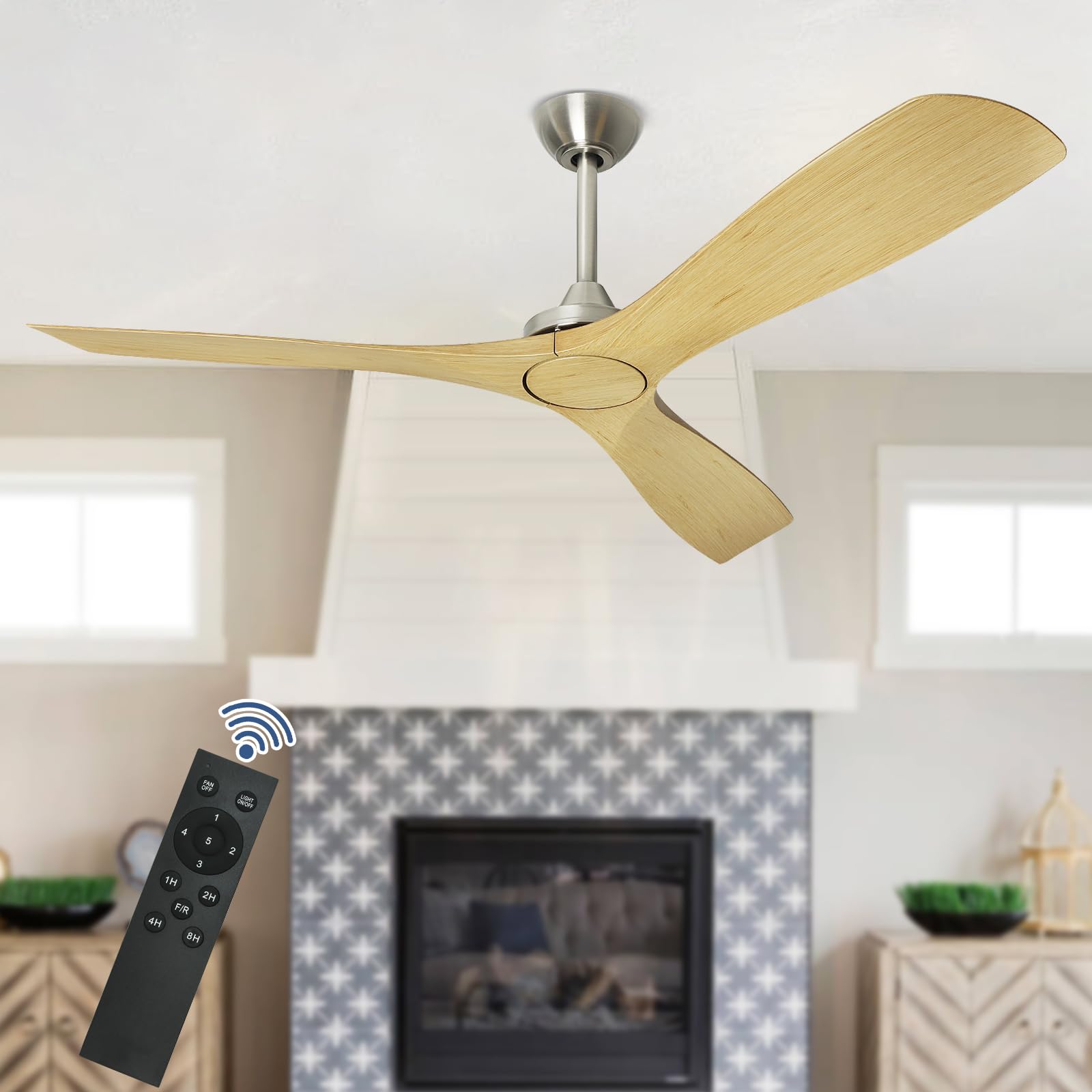 Depuley 52 Inch Remote Ceiling Fan Without