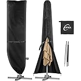 Kipiea Patio Umbrella Cover for 9'-13' Cantilever Umbrella, Upgraded 600D Heavy Duty Outdoor Umbrella Covers with Support Pole and Zipper