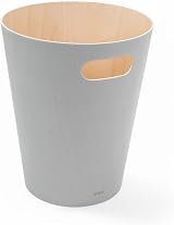 Umbra Woodrow 2 Gallon Modern Wooden Trash Can Grey/Natural