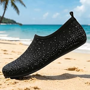 Womens Rhinestone Barefoot Water Shoes,Quick Dry Non-Slip Aqua Socks,Bling Travel House Slippers for Indoor Outdoor,Beach Swi