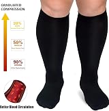 Dzpuhuojz 3 Pairs Plus Size Compression Socks 20-30 mmHg Wide Calf 3XL view 3