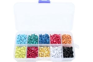 BESTCYC 1Box(500Pcs) 5mm Mini Brads 10Colors Metal Paper Fasteners Round Split Pins for Scrapbooking, Paper Crafts,Card Making and DIY Craft Projects