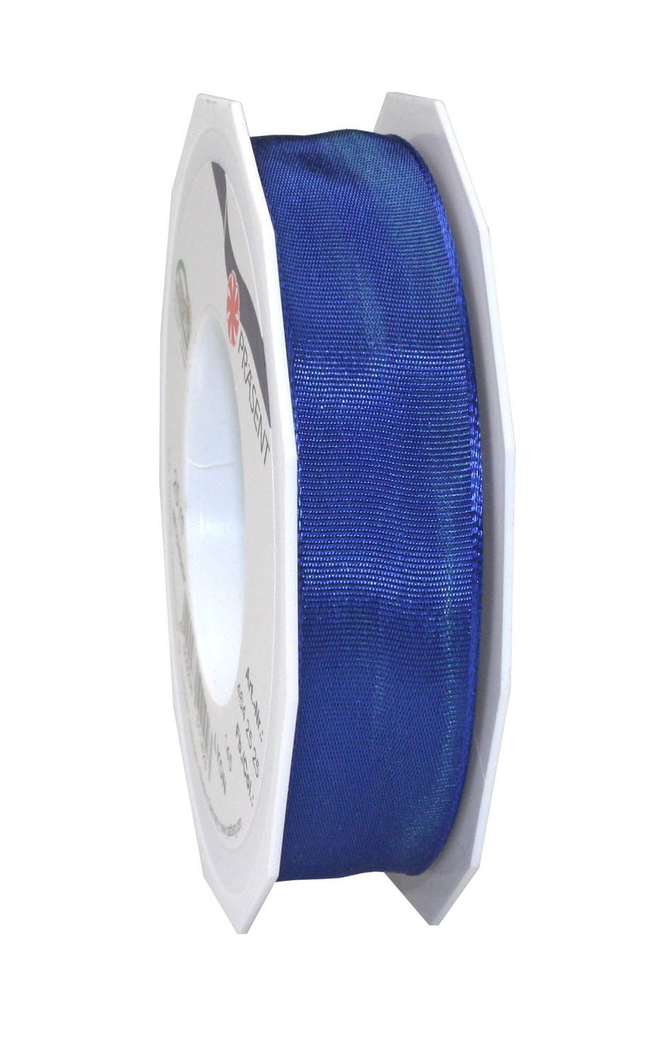 Präsent - Lyon Wired Taffeta Ribbon China Blue 25 mm Width, 25 m Length