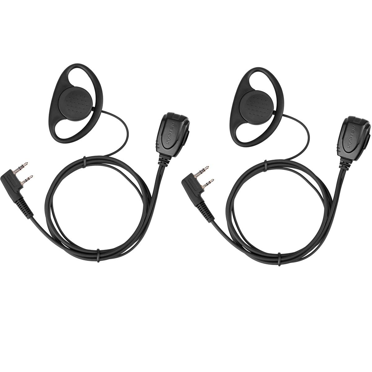 Retevis RE3224 Walkie Talkie Earpiece with Mic 2 Pin D-type Headset Compatible with 2 Way Radio RT24 RT27 RT617 RT618 RT619 Baofeng BF-888S Kenwood HYT TYT (2 pcs)