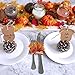 Supla 120 Pcs Maple Leave Owl Pumpkin Acorn Paper Cutouts with Holes Party Brown Kraft Xmas Tags Cards with Jute Strings Hang Labels Tags Candy Favor Tags Rustic Name Table Place Cards Escort Cards