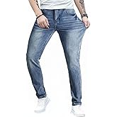 JMIERR Men's Slim Fit Stretch Tapered Leg Skinny Jeans, Comfort Flexible Denim Pants for Men with 5 Pockets