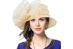 VECRY Lady Derby Dress Church Cloche Hat Bow Bucket Wedding Bowler Hats