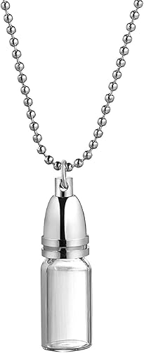 Amazon ホーアムアイ Hooami レディース 香水 ネックレス メモリアル 透明 ガラス管 アロマペンダント 香水瓶 37x11 5mm Mサイズ ネックレス 通販