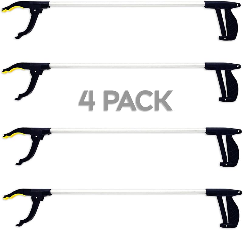 1ABOVE Garden Leaf Grabber Stick Litter Picker 4 Pack Reaching Tool
