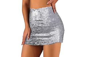 Zoestar Sequin Hip Skirt Glitter Party Skirts Dance Hip Skirt Rave Club Warp Skirt Performance Costume for Women and Girls