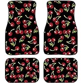 Aoopistc Cute Cherry Car Floor Mats 4 Packs Non-Slip Auto Interior Foot Mats Durable Auto Floor Mat Universal Fit SUV Cars Trucks Sedan