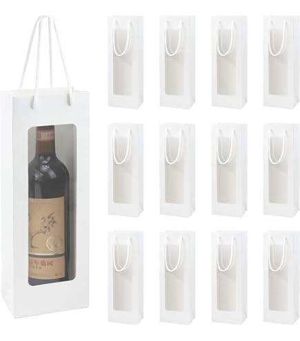 thumbnail image 2 of Cyblinia Wine Gift Bags With Window,20 Pack Paper Wine 2 of 13