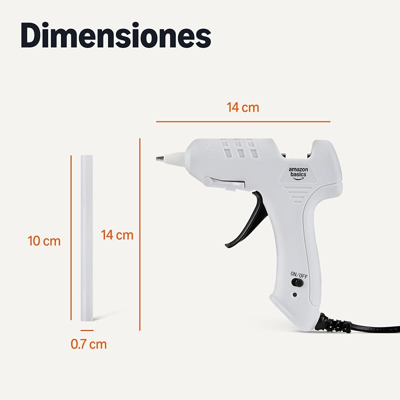 Kit de pistola de pegamento caliente con 30 barras de pegamento, 20 W, Enchufe EU, Blanco